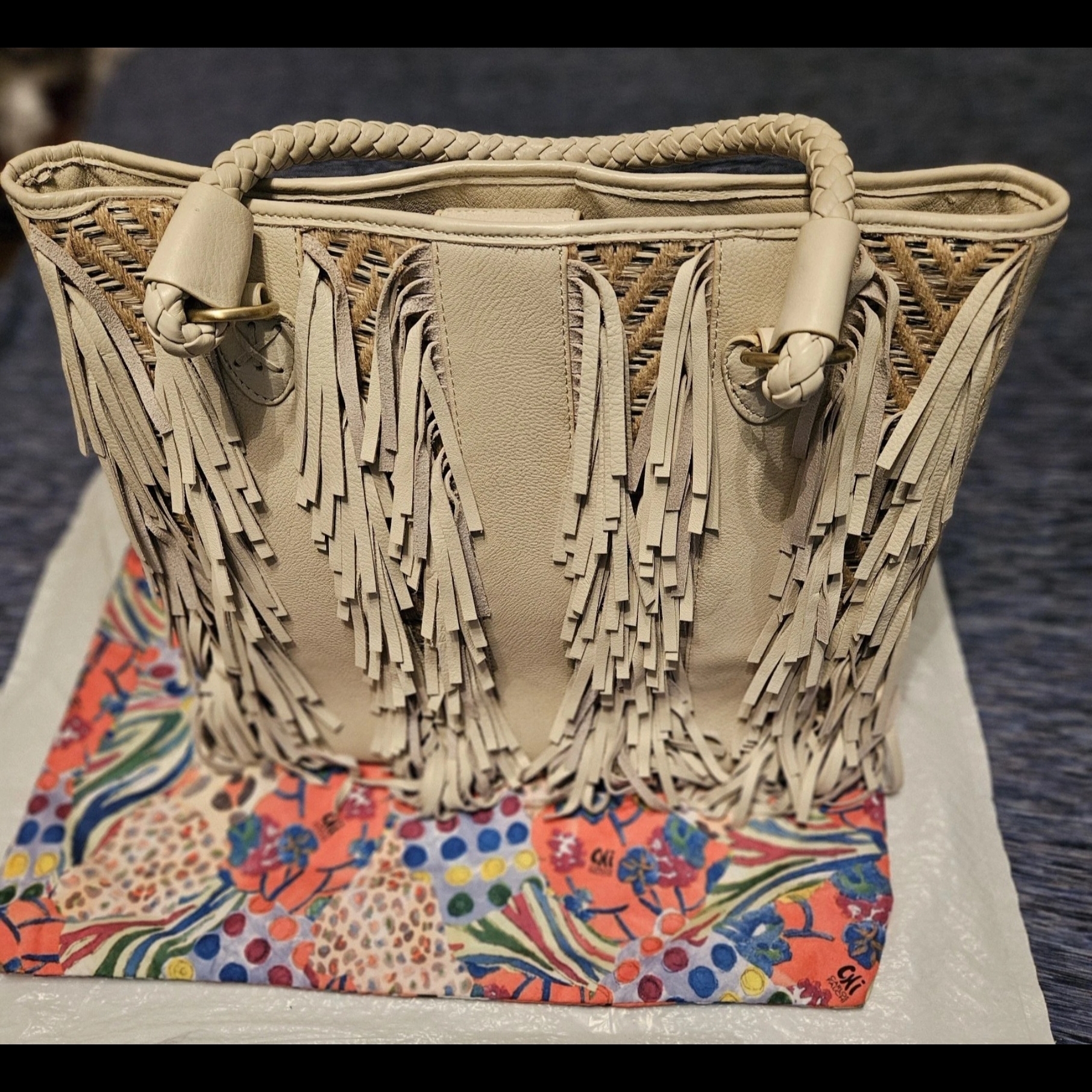 Chi Carlos Falchi Fringe Tote Bag